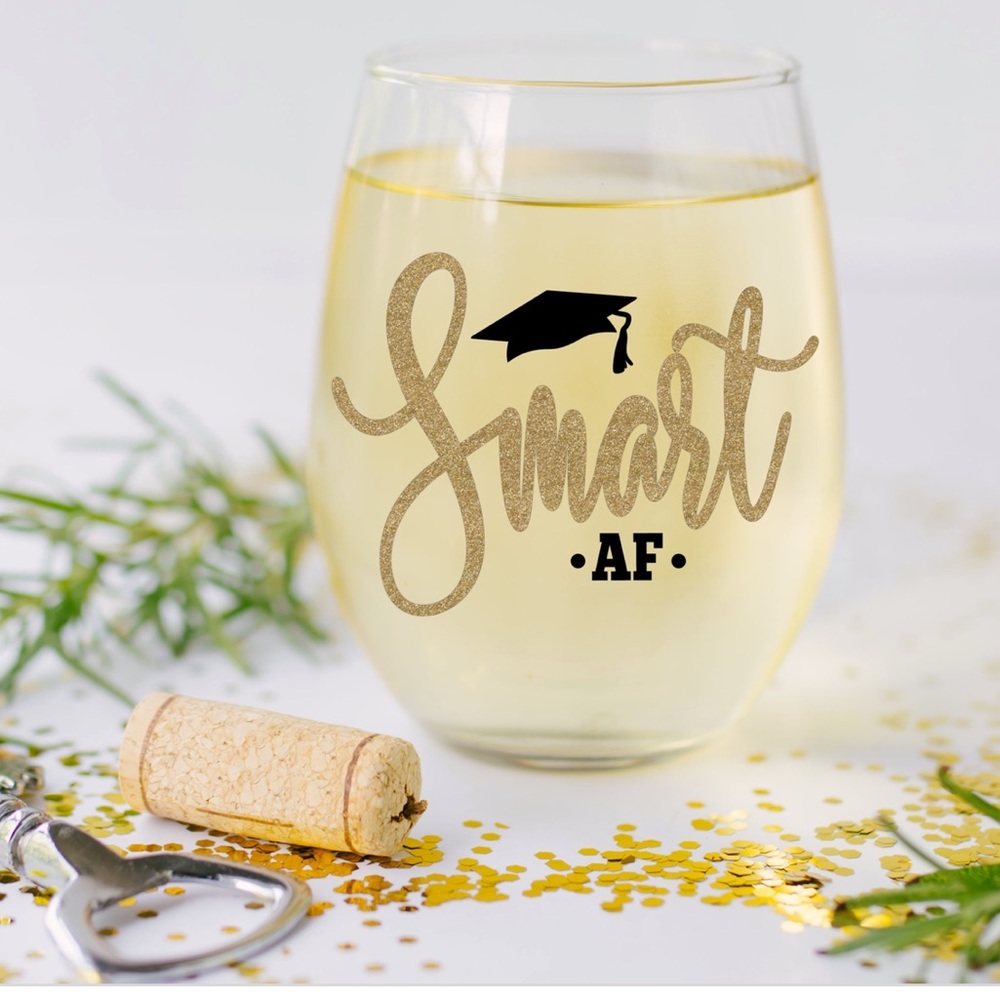 Graduation wine glass Smart af